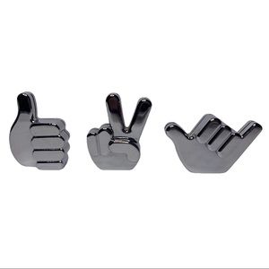 Umbra Hand Emoji Silver Paperweight Bundle